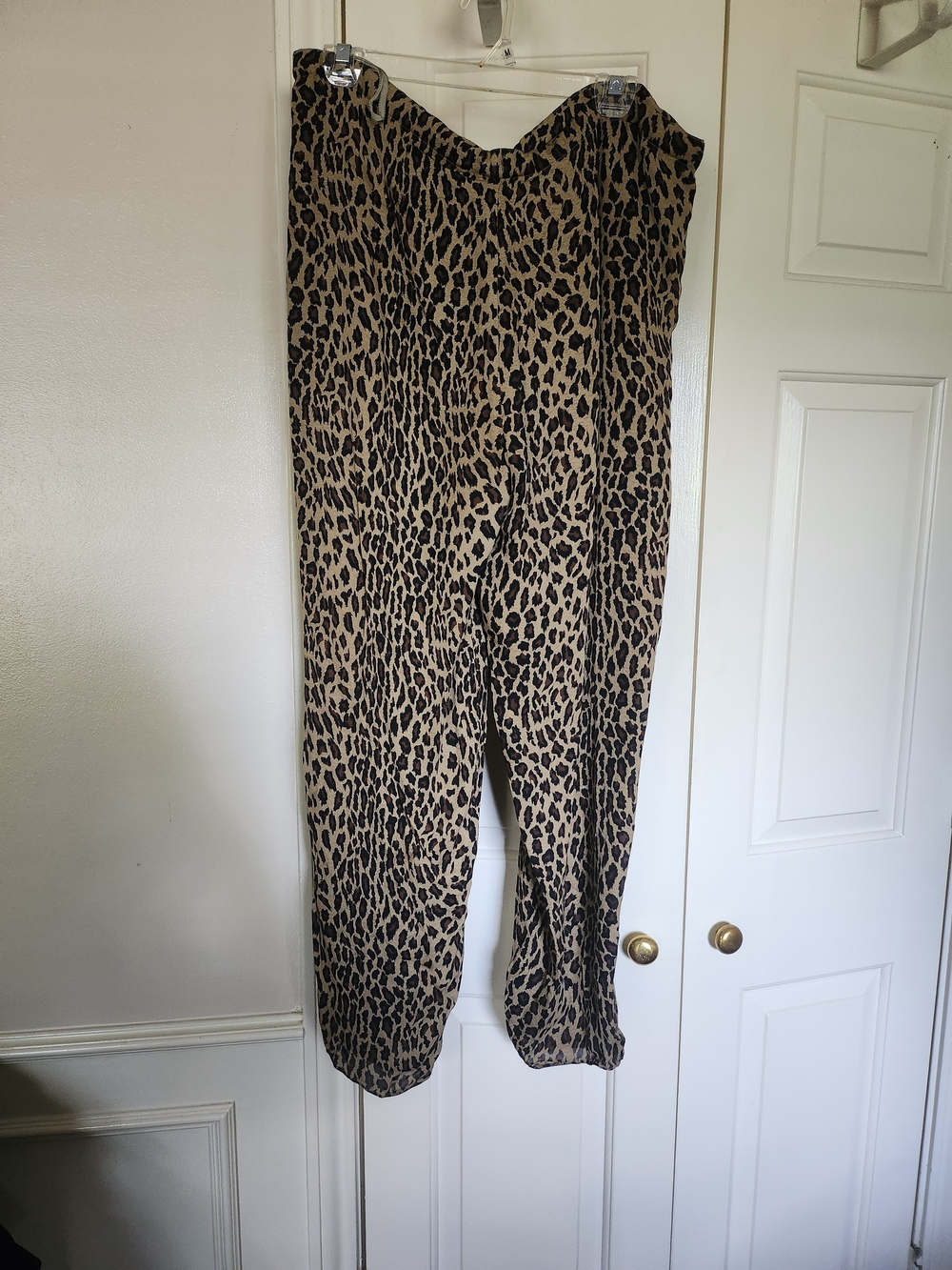 Ralph Lauren Leopard Print Wide Leg Pants - Tan & Black